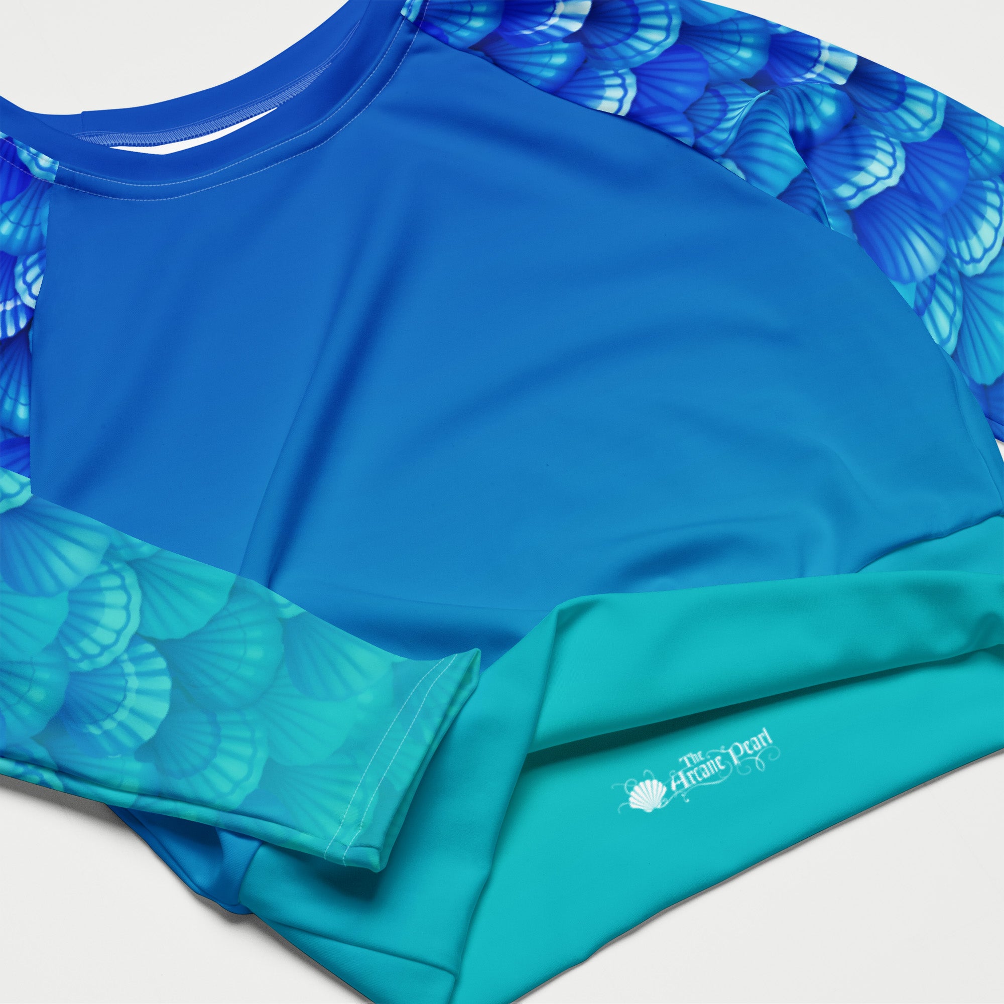 Arcane Pearl Long Sleeve Crop Top Rashguard | Seashell