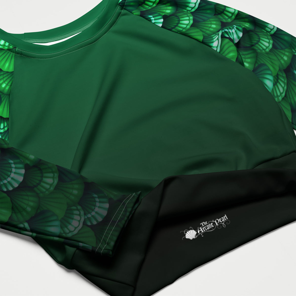 Arcane Pearl Long Sleeve Crop Top Rashguard | Seashell
