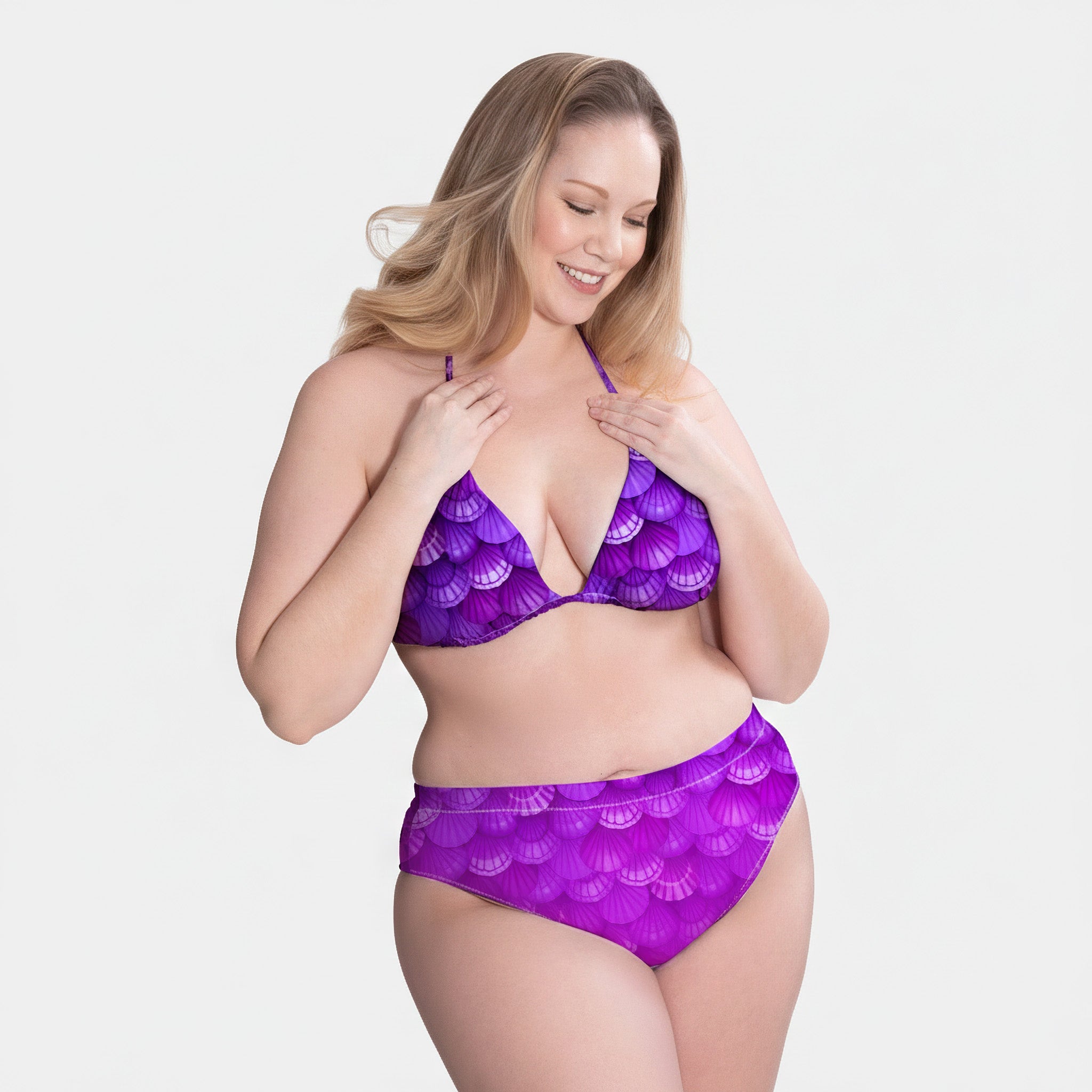 Arcane Pearl High Waist Bikini Bottom | Seashell