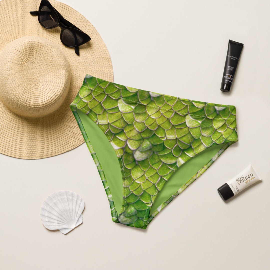 High Waist Bikini Bottom in Green