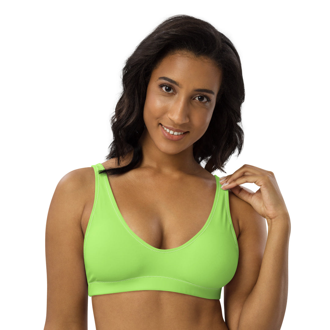 Padded Bikini Top in Green - Front View
