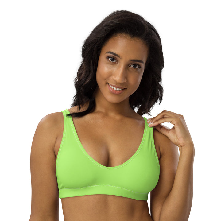 Padded Bikini Top in Green - Front View