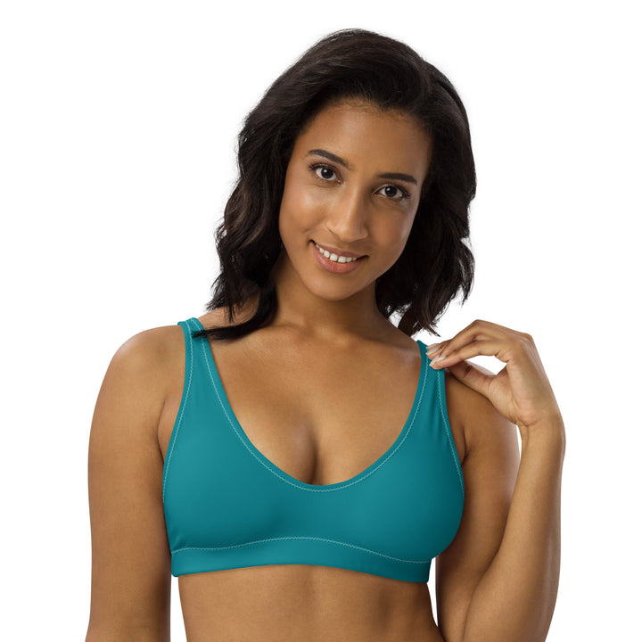Padded Bikini Top in Teal - Front View